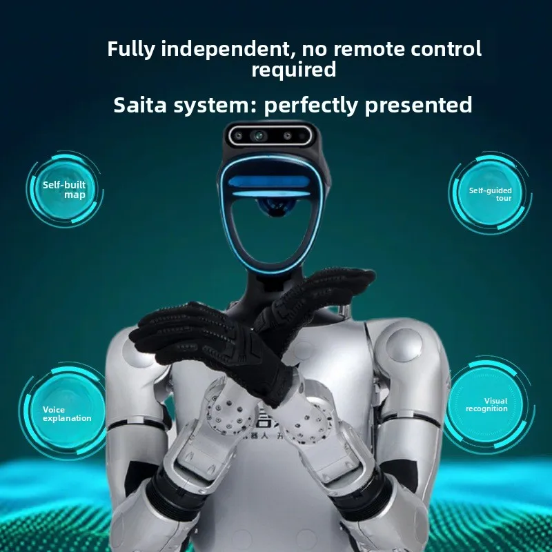 China Integrated Intelligent Humanoid Robot AI Home Care Industrial Factory Silver Finish Customized aliexpress custom stickers