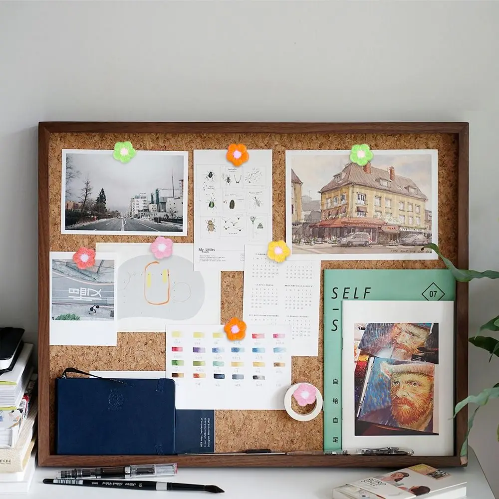 

20/30/50 шт., креативные канцелярские кнопки с вышивкой и цветами, 3D DIY, цветные канцелярские кнопки с цветком, многоразовые с коробкой, канцелярская кнопка, пробковая доска