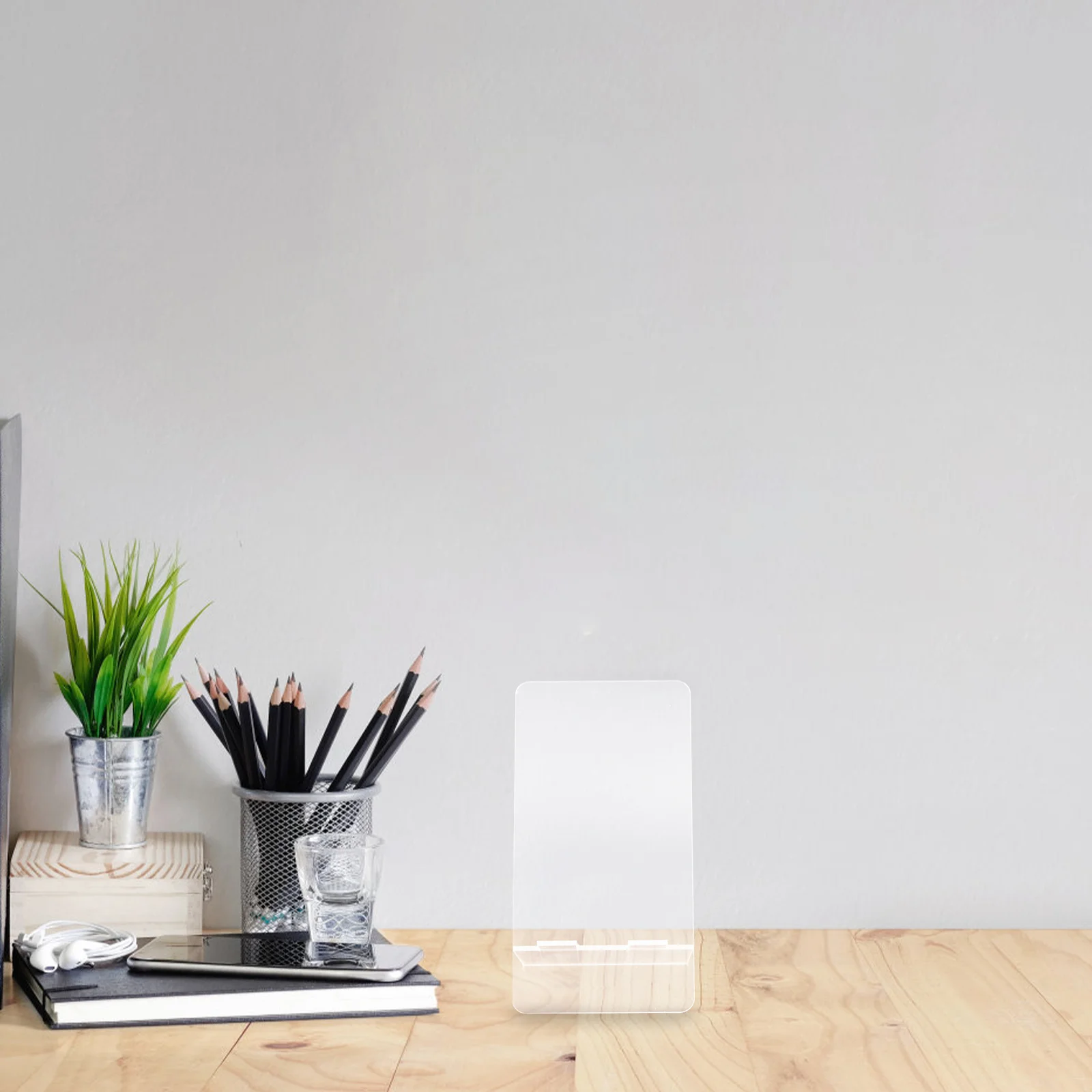 4 قطعة لوحات ملاحظات أكريليك شفافة سطح المكتب لوح كتابة حامل هاتف متعدد الوظائف لمكتب المنزل لوحة ملاحظات أكريليك