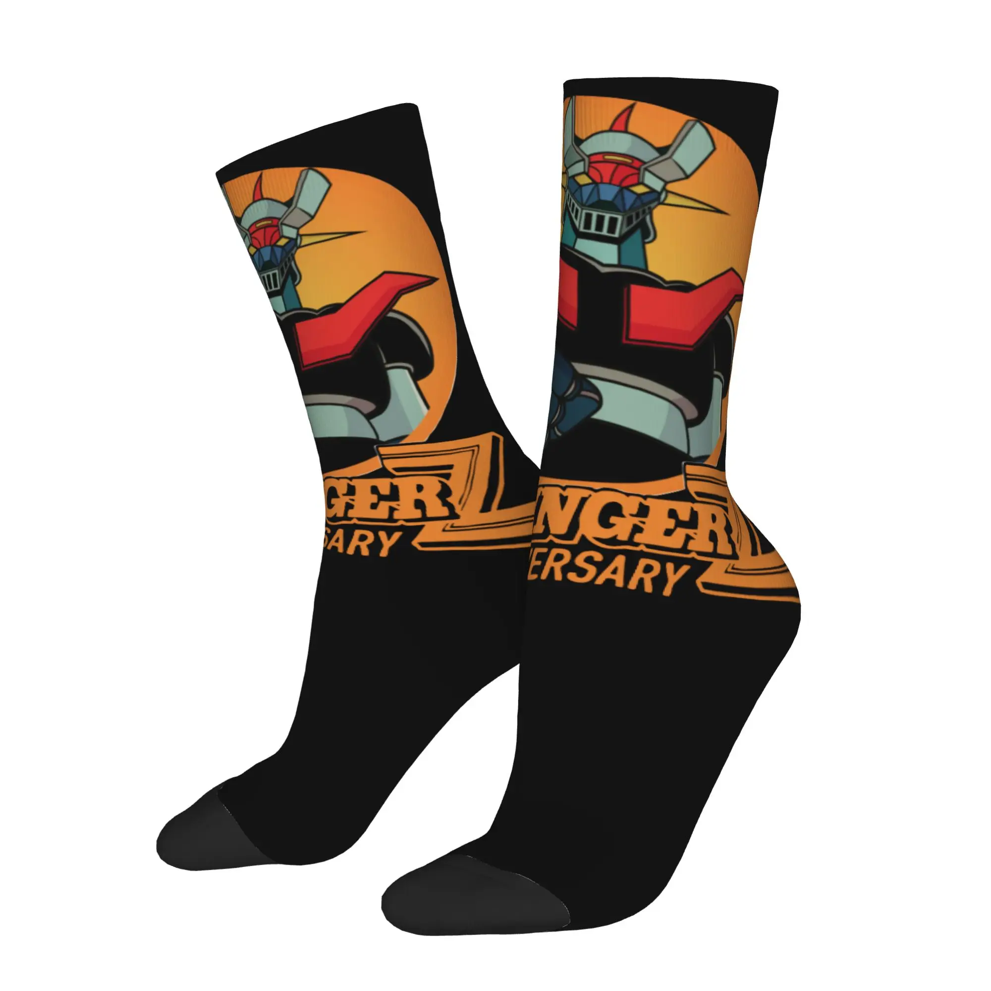 Mazinger Z Socks Men Women Polyester Funny Happy Anime Socks Harajuku Spring Summer Autumn Winter Middle Tube Socks Gift