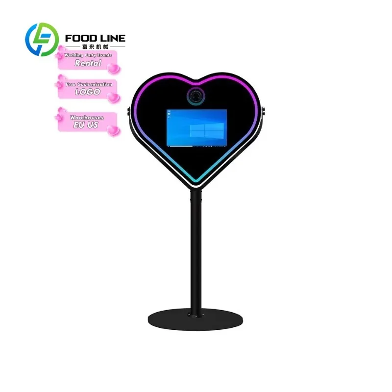 Automatic Photo Booth Machine Interactive Selfie Camera Kiosk with Touch Screen for Wedding Event Party Rental