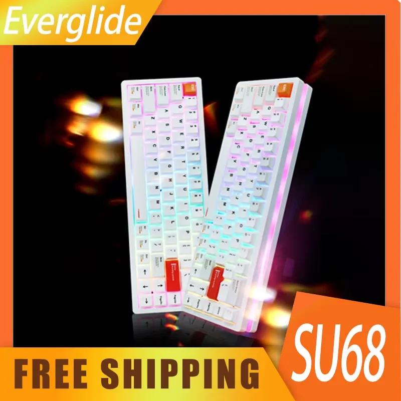 Everglide Su68 Mechanica Keyboard Aluminum Magnetic Switch Wired Keyboards Metal Cnc Anode Wired Rgb RT Esports Gaming Keyboards