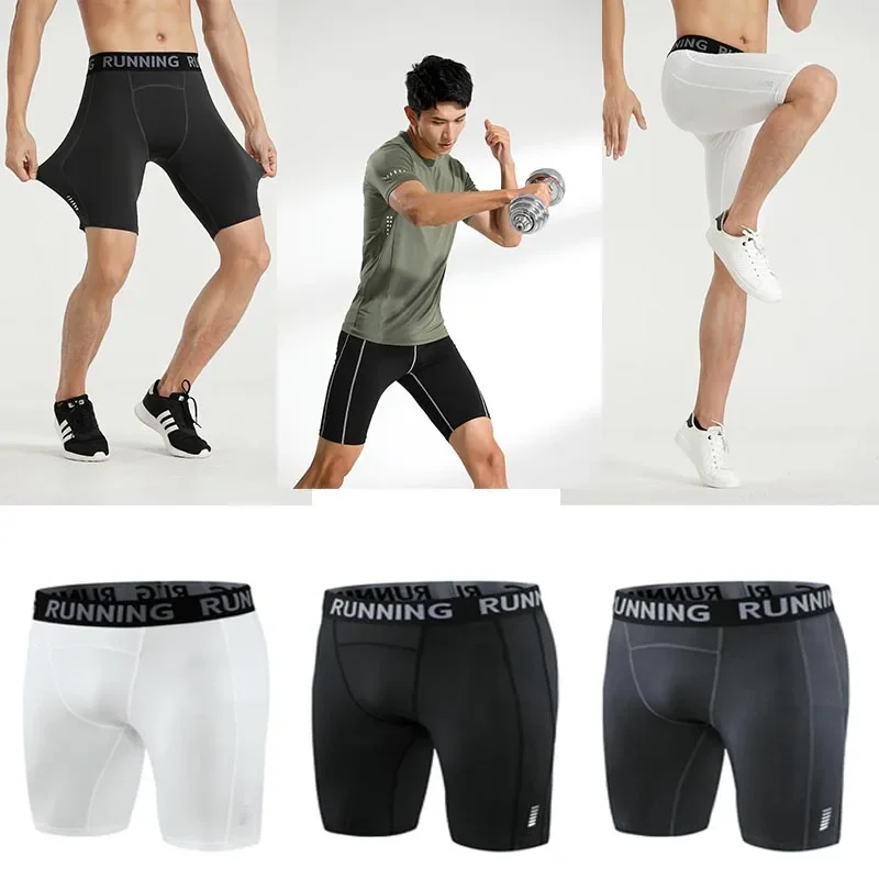 Sports Fitness Pants Men Gym Shorts Workout Tights Running Training Bottoming Shorts Compression Leggings Basketball Sportswears