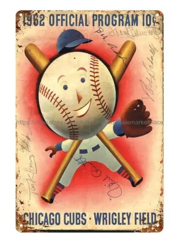 1952 baseball Scorecard tin sign metal signs