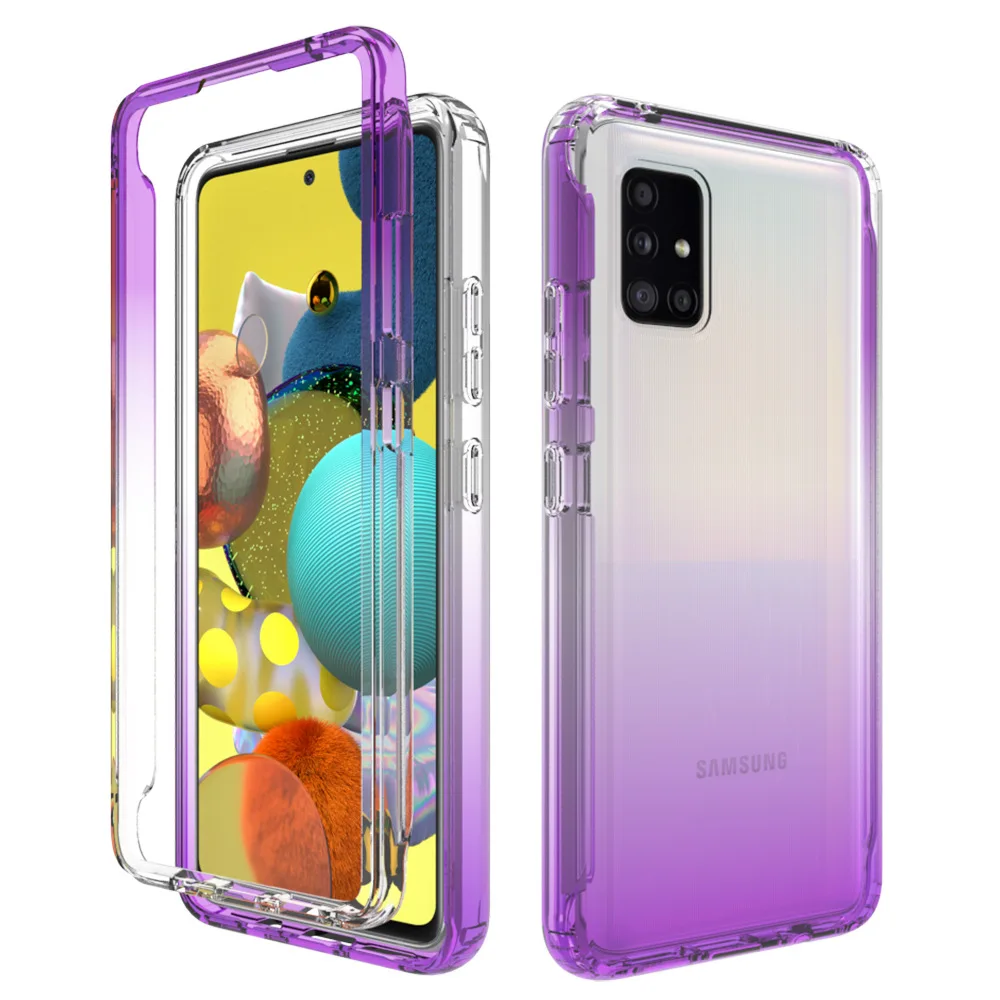 

A51/A71/A12/A72/A42/A13 4G 5G Crystal Case Gradient Back Panel for Samsung Galaxy A51/A71/A12/A72/A42/A13 Phone Cover
