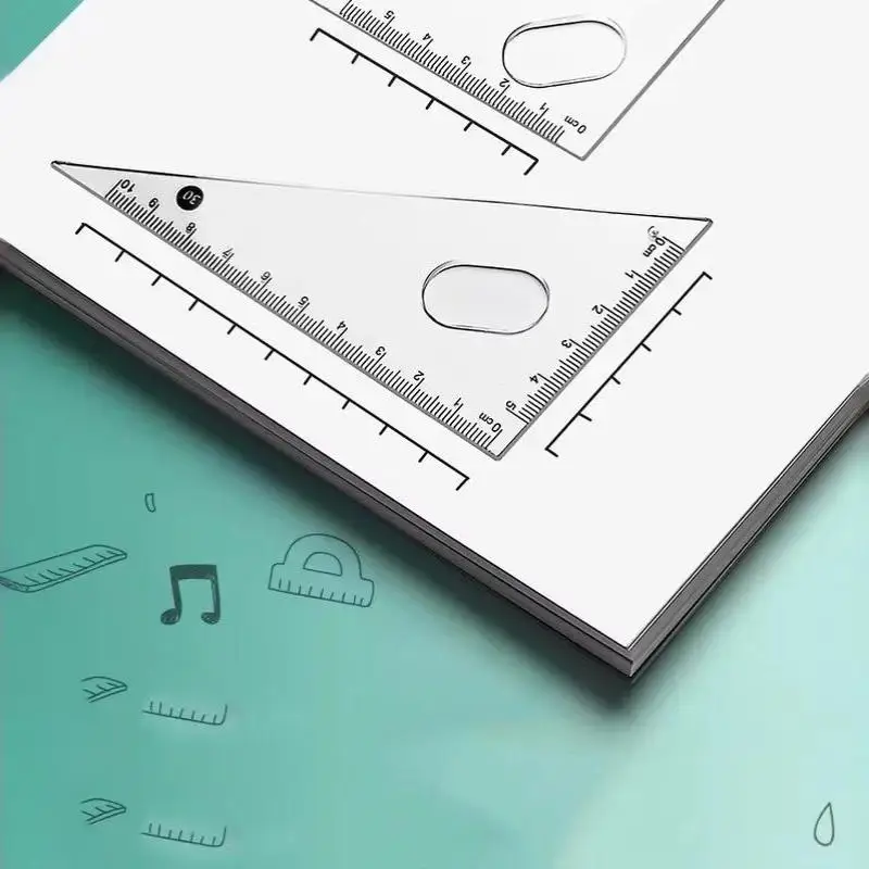 Juego de geometría de 7 piezas con compás y reglas para estudiantes