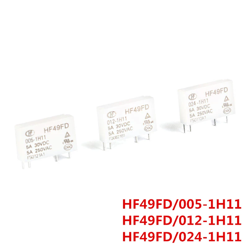 

5 шт., Лидер продаж, реле 12 В HF49FD-005-1H11 005-1H11 HF49FD DC5V 1H11 4PIN 5A, реле 5 В, выпуск 12 В 24 В HF49FD