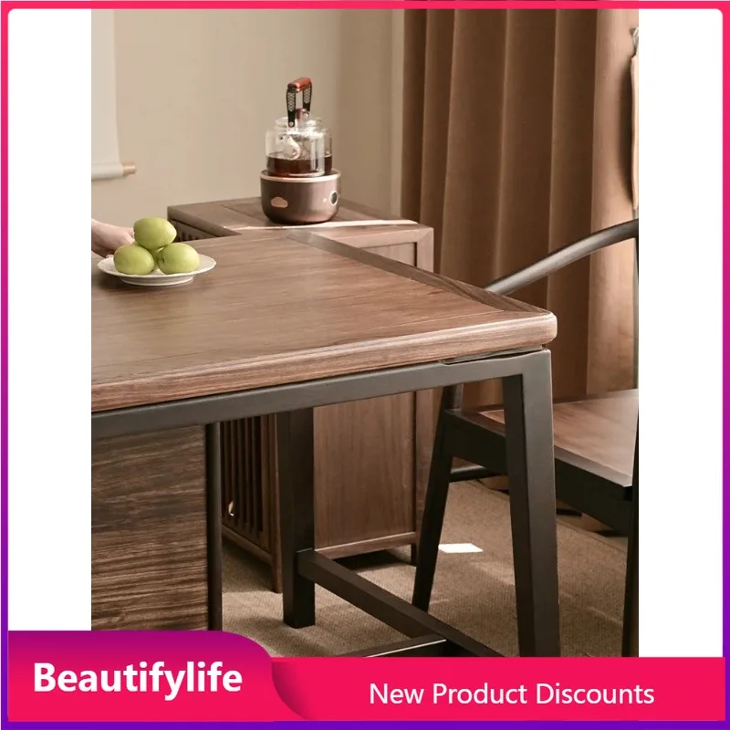 

2344 New Chinese Zen ebony tea table and chair combination simple tea table, solid wood home office coffee table