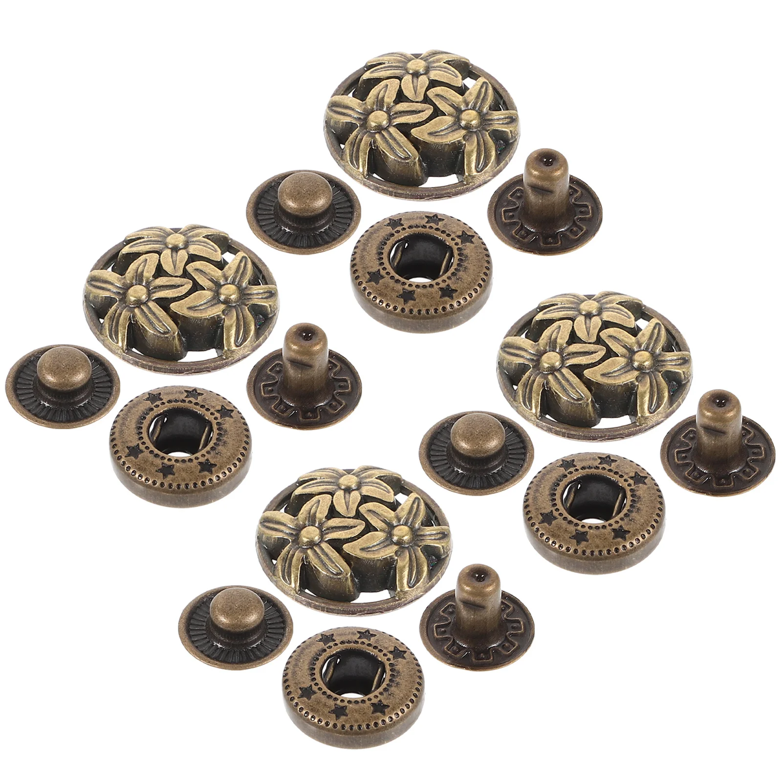 

10Pcs High Quality Vintage Metal Snaps Round Snap Buttons for Clothing Bags Handbags Coats Jackets DIY Craft Projects