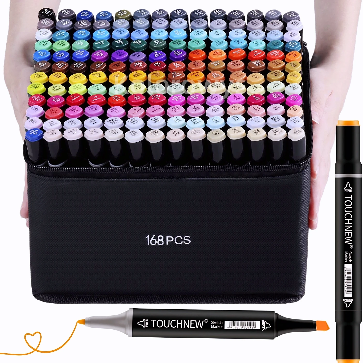 TOUCHNEW Alcohol Markers Soft Brush, Dual Tip Fine&Chisel / Brush&Chisel Art Markers Set for Adult Artists Drawing Coloring