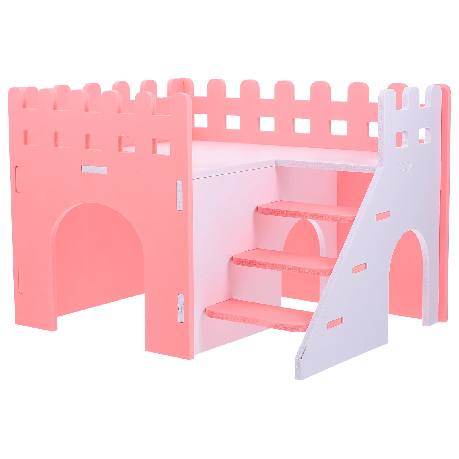 مخبأ فيلا بطبقة مزدوجة للهامستر خنزير غينيا القنفذ الفئران السنجاب قفص بولي كلوريد الفينيل المتين ، الحيوانات الأليفة الصغيرة الدافئة