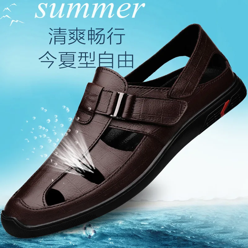 Camel Active New Summer Men\'s Sandals Casual Outdoor Beach Shoes Genuine Leather Men Sandals Man chaussure homme Male Flats