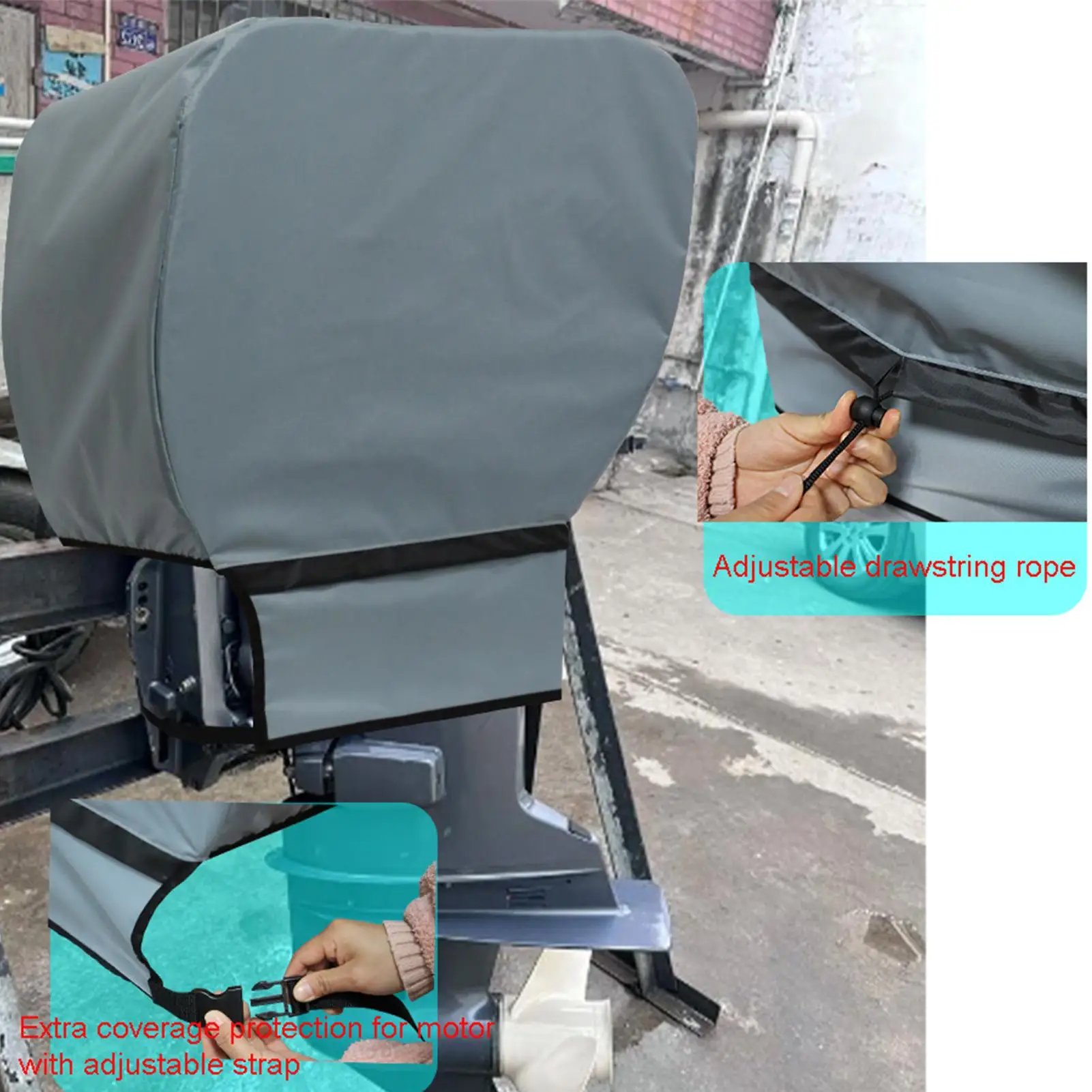 

Outboard Engine Cover Waterproof Heavy Duty Protector Boat Engine Protective Cover For Yacht Beach Courtyards Terrace Balcony