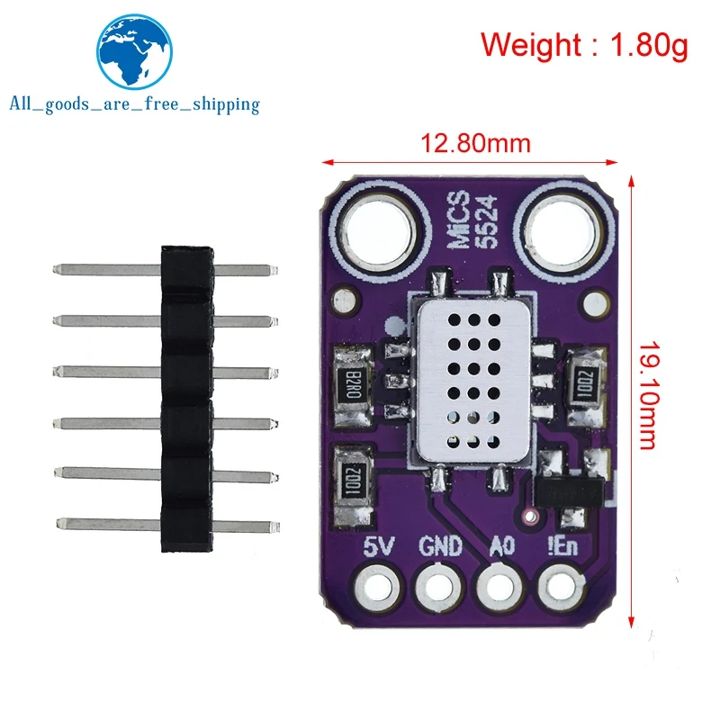 MICS-5524 Air Quality Gas Sensor Module Carbon Monoxide Hydrogen Methane Ethanol H2 CO MICS5524 Detection Board For Arduino