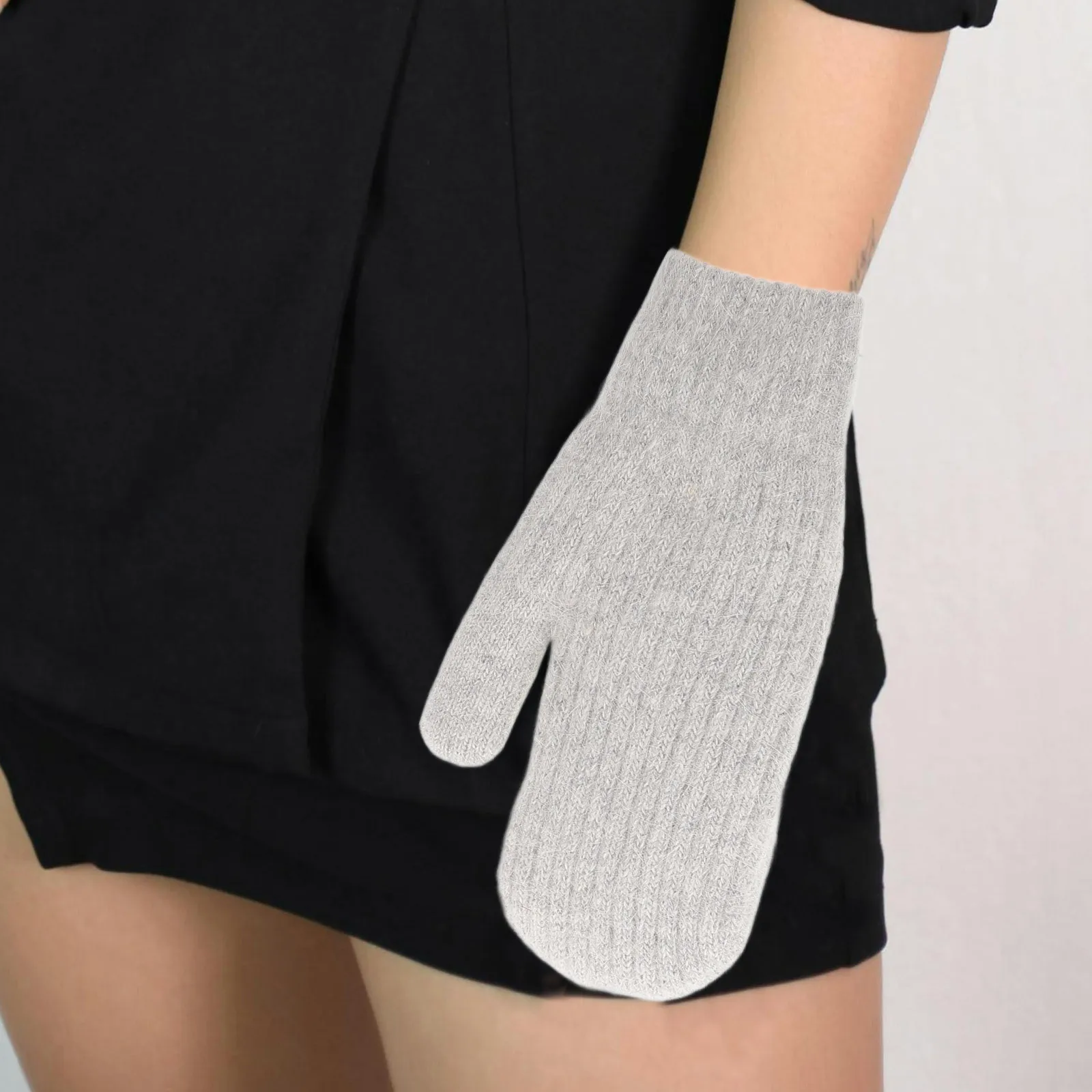 1 زوج قفازات دافئة للنساء الرجال الحرارية محبوك قفازات كاملة الأصابع سميكة معزول في الهواء الطلق قفازات الشتاء مبطن يندبروف #6