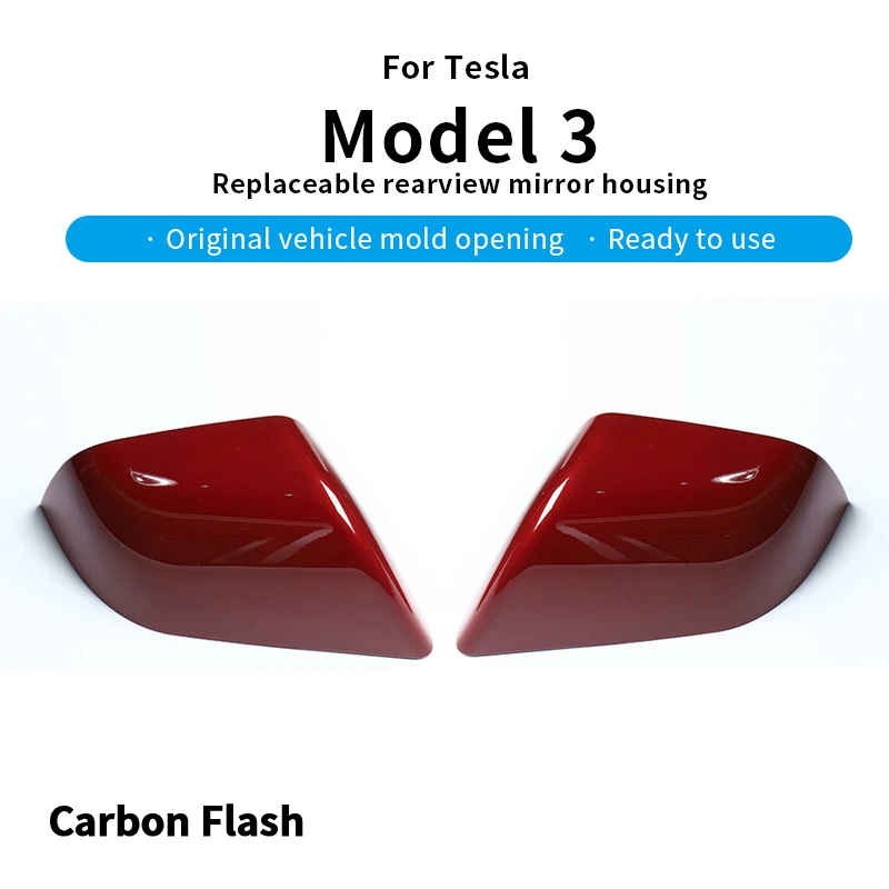 

Карбоновые накладки на зеркала заднего вида для Tesla Model 3 Highland 2021-2025, красные, сменные, для замены