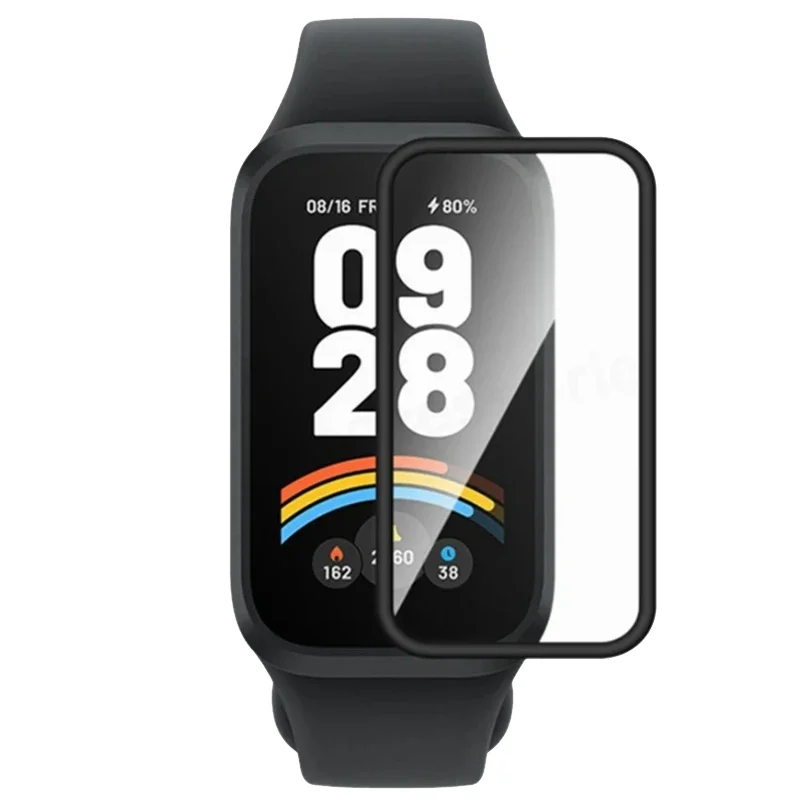 2in1 Strap+Film For Xiaomi Smart Band 9 Active Silicone Strap For Redmi Band 3 Strap With Screen Protector Full Cover Film