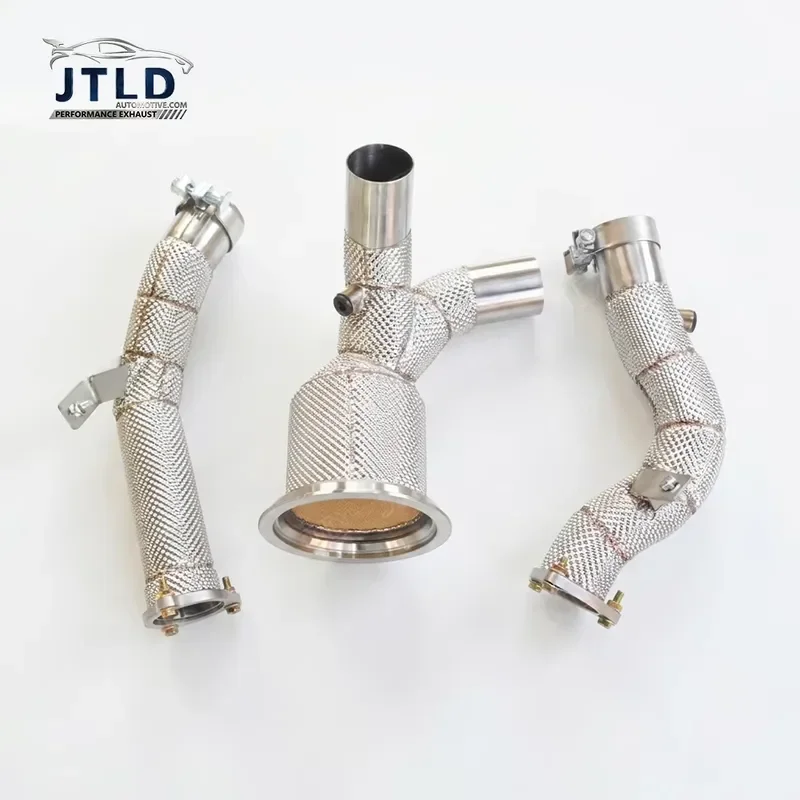 Premium Quality Full Mesh Heat Shield OPF Compatible Catalytic Exhaust Downpipe for Audi A7 C8 3.0T V6 Turbo