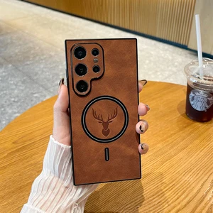 Luxus magnetische Leder -Telefonabdeckung, drahtloses Laden, Samsung Galaxy S24 S23 S21 Plus Ultra 6 Hauptverkaufsabdeckung S Pen S21 Ultra - №5