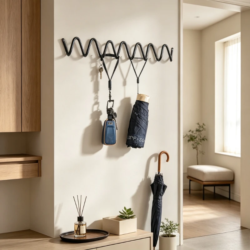 Wave Design Wall Hooks Minimalist Iron Coat Rack Decorative Hanger for Hats Bags Clothing Store Home Entryway Decor 벽걸이 후크
