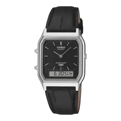 Reloj Casio Modelo AQ-230EL-1AEF con Correa de Cuero Auténtico y Resistencia al Agua para Uso Casual