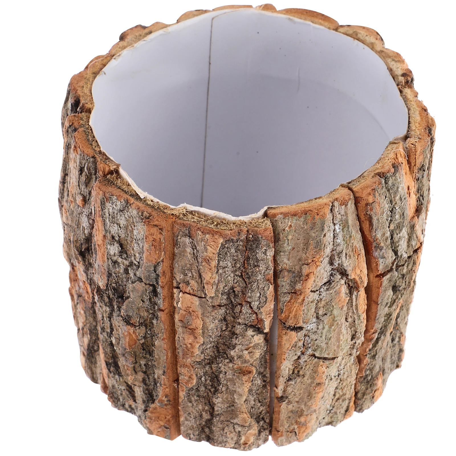 

Christmas Fresh Hug Bucket Natural Bark Round Flower Holder Home Decor Creative Flower Vase Simple Design