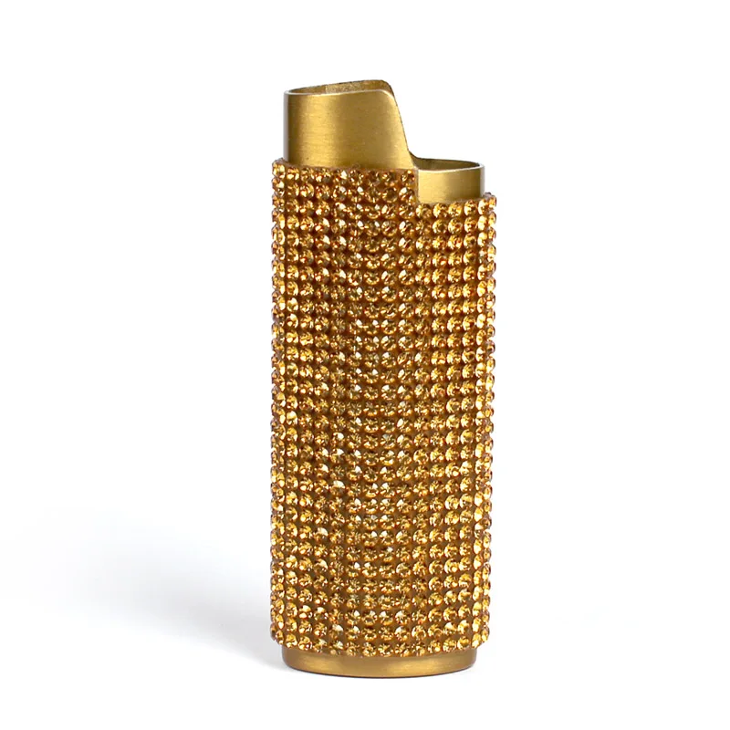 New Shiny Lighters Case Sleeve Holder For BIC Classic Size Lighter Bling Rhinestone Crystal Lighter Case Cover Sleeve