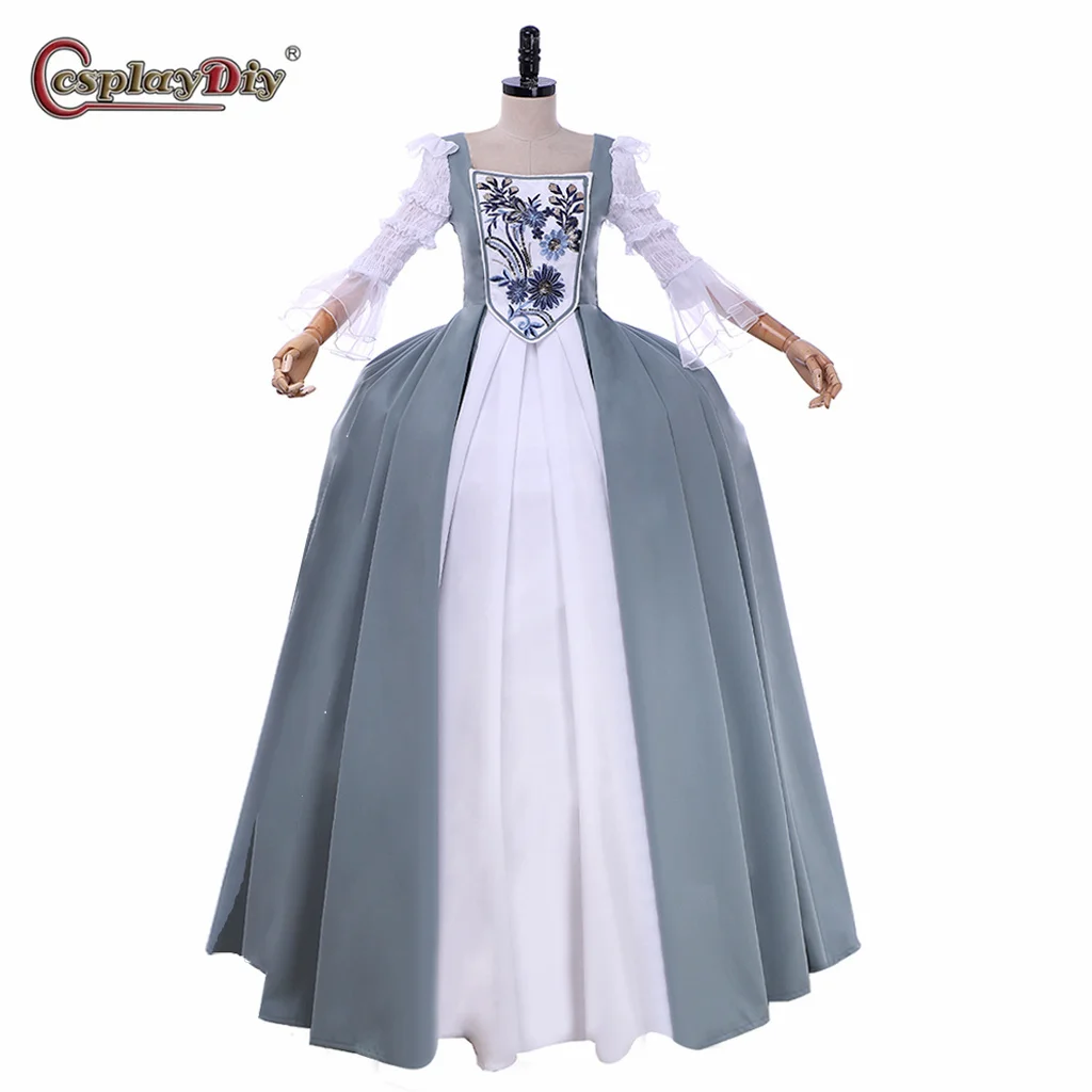 

Outlander Claire Fraser Costume Cosplay Women's Grey Bustle Dress Victorian Medieval Evening Gown Dress