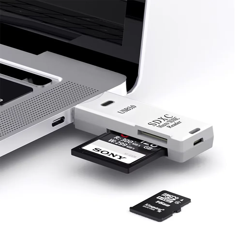 High-Speed 2-in-1 USB 3.0/2.0 Card Reader Multi-Functional TF/SD Memory Card Reader for Computer Tablet Laptop Car Mounted