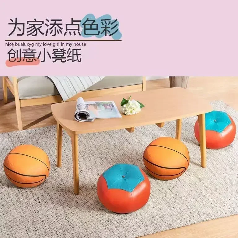 

Ottomans Small Stool Fashionable Sitting Tomato Basketball Football Tea Table Side Shoe Changing Stool Living Room Furniture ins