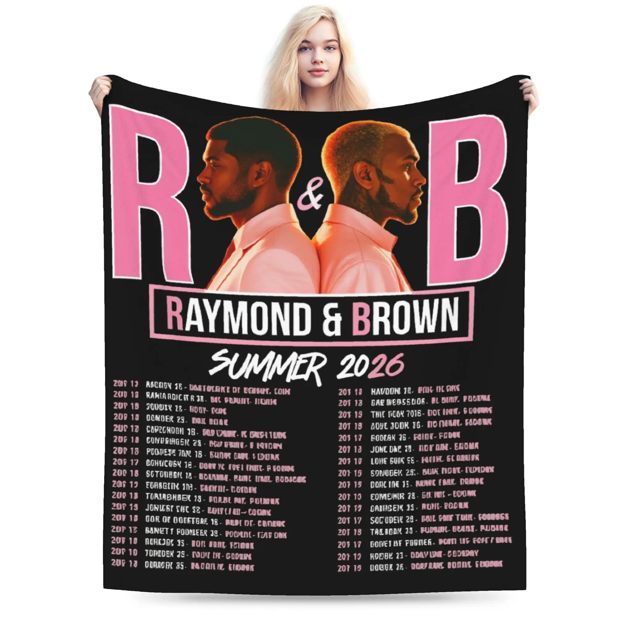 Chris Brown And Usher The Rb Tour Plush Blanket Kids Adult  Raymond And Brown Blanket For Home Decor Warm Bedspread Gift Idea