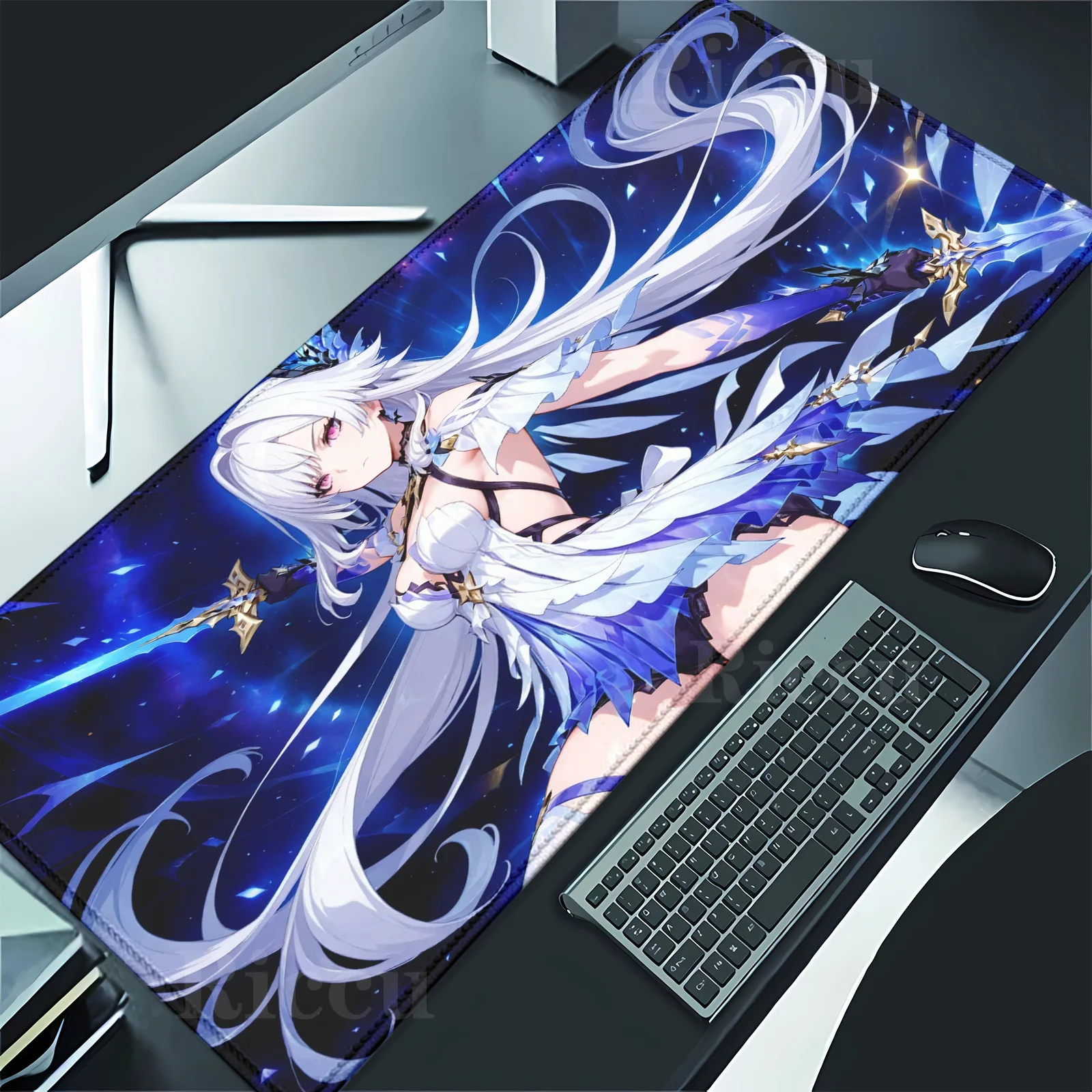 Genshin Impact Skirk Mouse Pad أنيمي لوحة الألعاب منصات الطاولة الخلفية المطاط سطح المكتب ماوس الوسادة حصير مكتبي ملحقات الكمبيوتر الإلكترونية