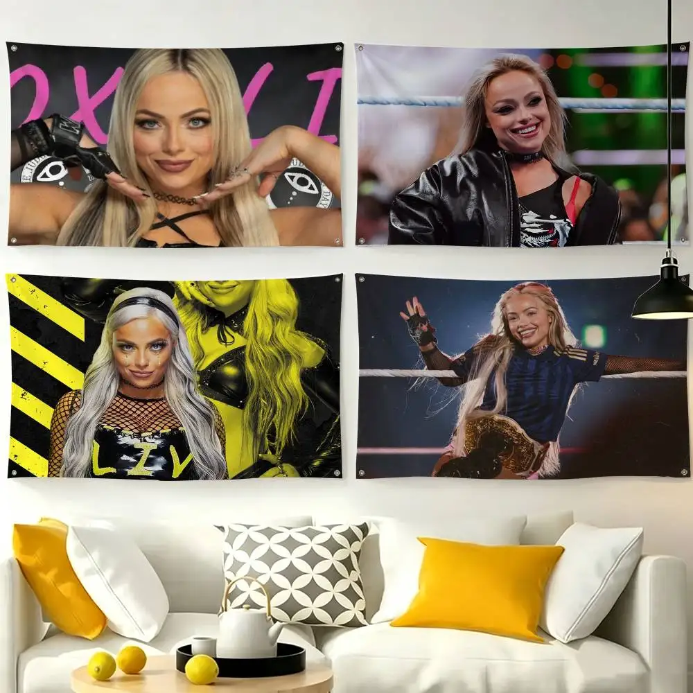 Wrestler Liv Morgan Club  Flags for Bedrooms Home Decor Items Outdoor Decors Garage Decoration Flaga