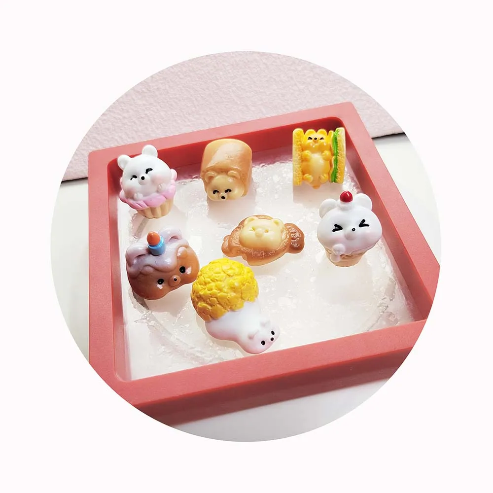 Kawaii Cartoon Cake Sandwich Flatback Resin Cabochons Kids DIY Doll house Accessories Scrapbook Decor