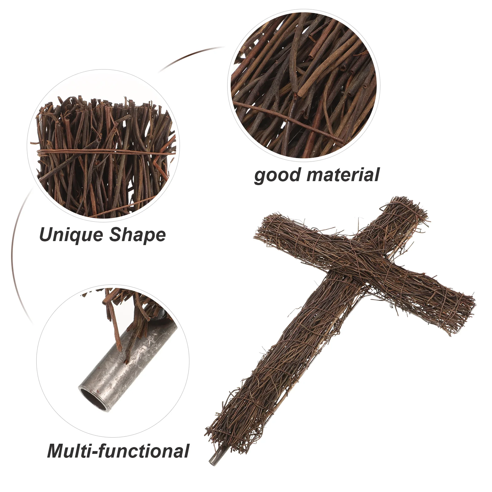 พวงหรีด Grapevine สําหรับงานฝีมืออีสเตอร์หวาย Crosses คริสต์มาสดอกไม้ตกแต่ง Garlands ทอ Stake ที่ยังไม่เสร็จ