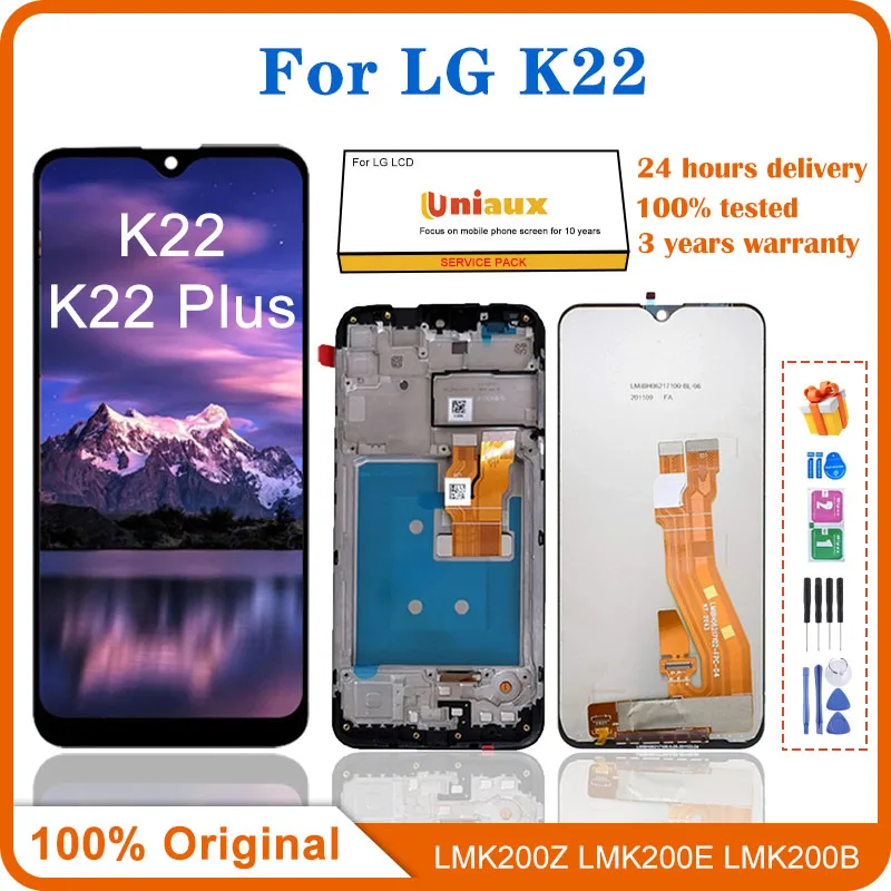 

Оригинальный ЖК-дисплей для LG K22, дисплей с сенсорным экраном в сборе, дигитайзер для LG K22 Plus, ЖК-экран с рамкой