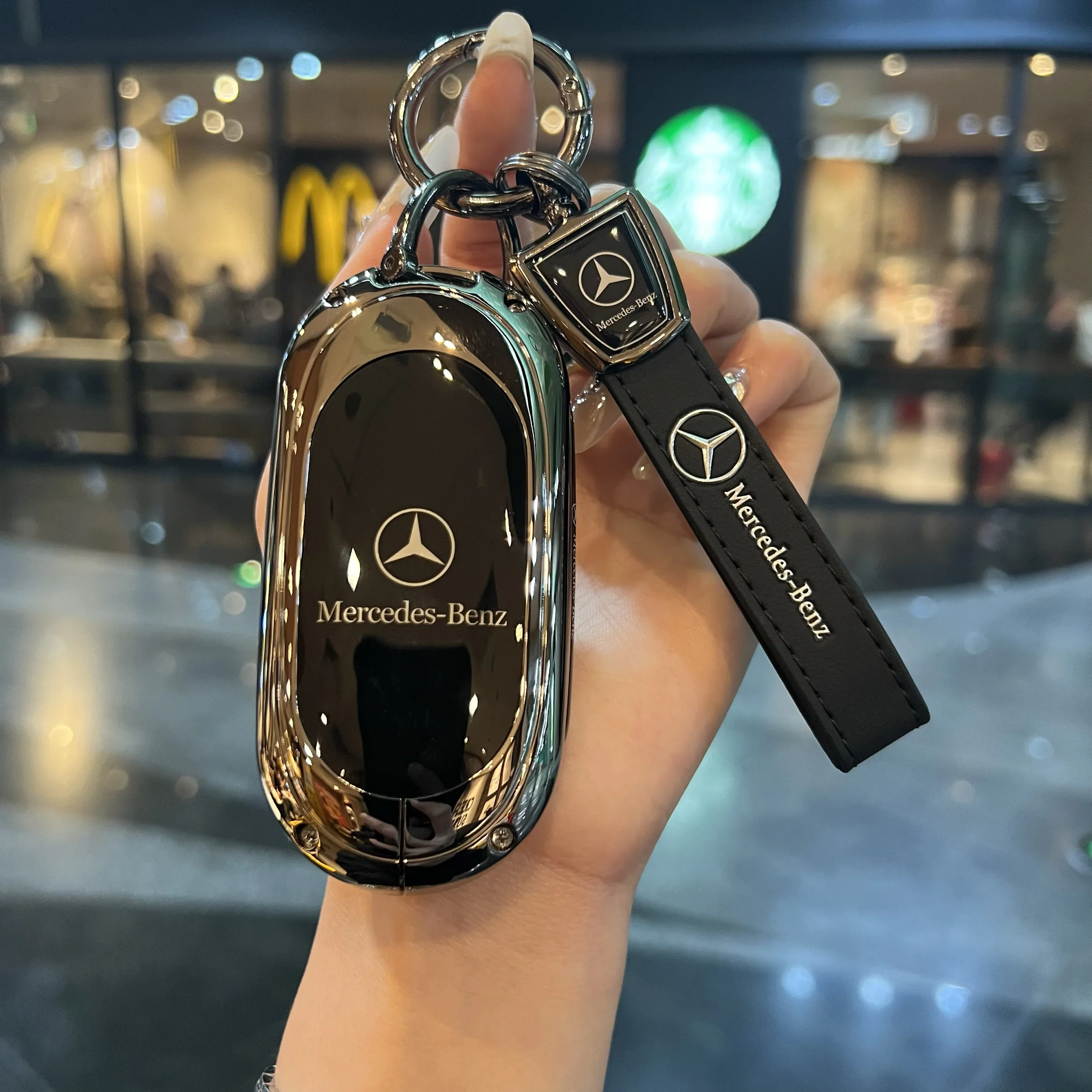 Car Key Case Cover Shell Protector For Mercedes Benz 2021 C /S Class W223 W206 S350L S400L S450L S500L Accessories