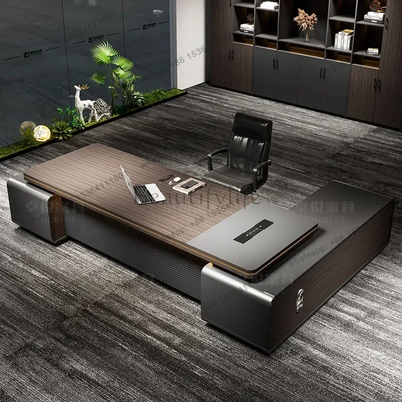 PG Luxury Modern Office Desk Computer Aesthetic Wooden Computer Decoration Office Desk Storage Organizers Ufficio Home Furniture