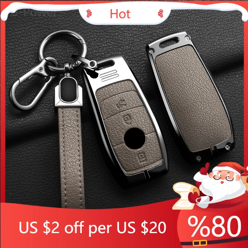 

Чехол для автомобильного ключа в стиле горячего сплава, брелок для Mercedes-Benz A220 E63S AMG E-Class GLE 350 2019 2020, внутренние наклейки 4MATIC