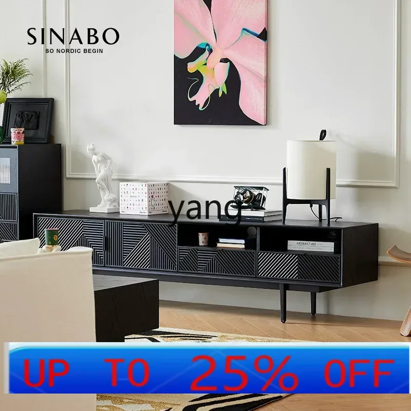 

LTT solid wood TV cabinet small apartment TV cabinet modern simple coffee table