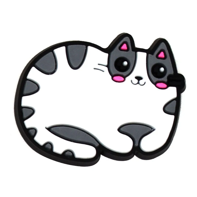 Wholesale 1pcs PVC Shoe Accessories for Crocs Charms I Love Cat Badge Women Sandals Buckle Kids Pins Decoration Jeans X-mas Gift