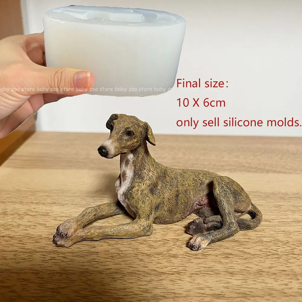 Realistische siliconenmal voor een Whippet Greyhound, geschikt voor het maken van een dierenbeeld van hars of gips, een handgemaakt cadeau voor dierenliefhebbers, voor gebruik als decoratie in huis.