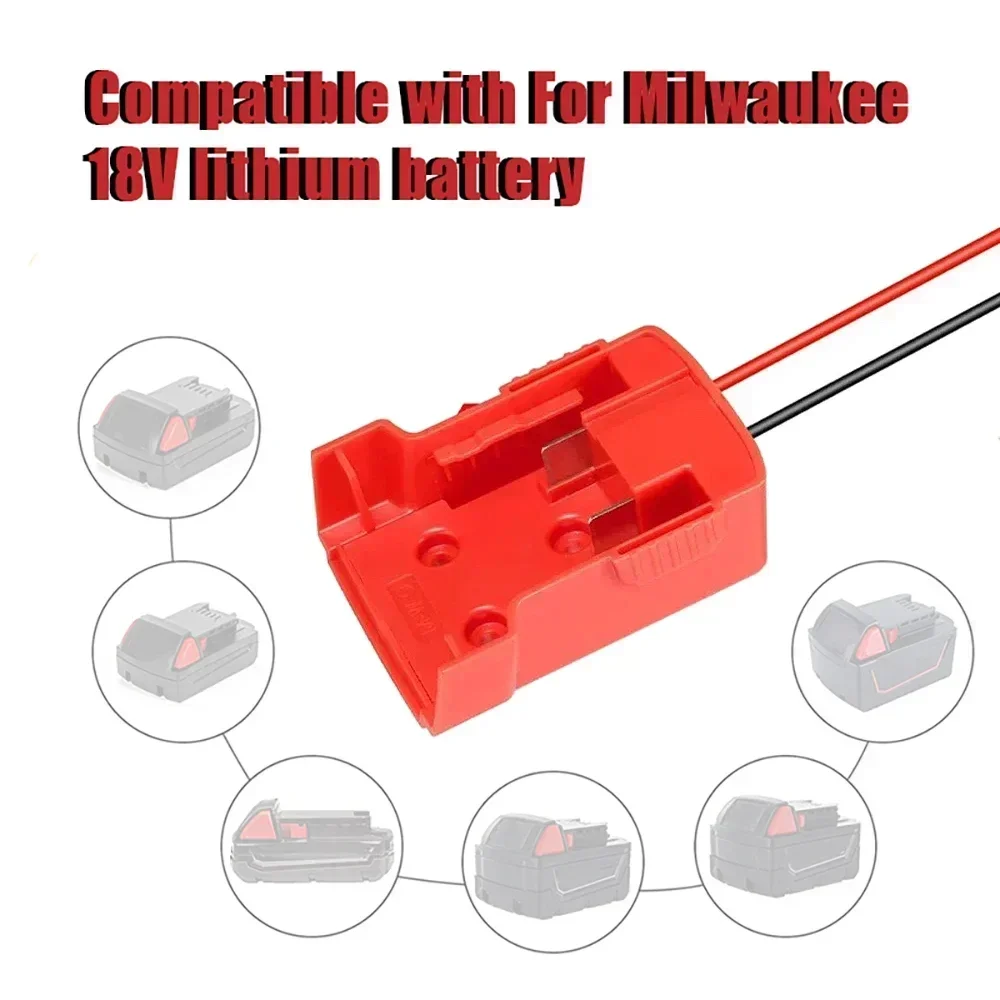 Lityum Pil Adaptör Konnektörü Milwaukee için M18 18 V Li-ion Pil DIY Güç Kaynağı Tekerlek Adaptörü Dock Tutucu 48-11-1815