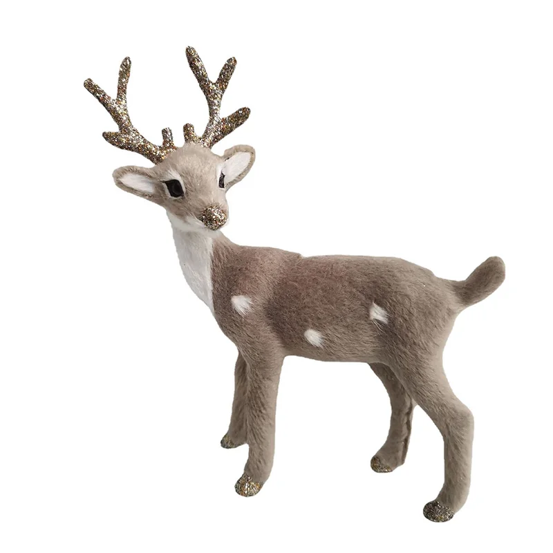 15cm Simulation Elk Plastic Stuffed Toys Creative Sika Deer Ornaments