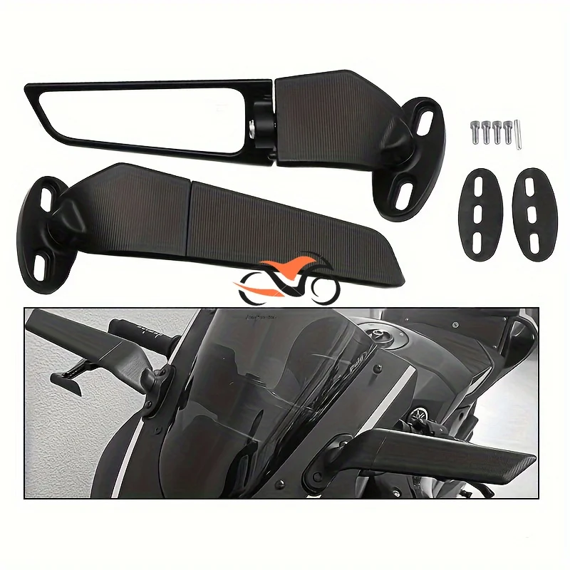 

Adjustable CNC Aluminum Motorcycle Mirror Spoiler Set - for Kawasaki ZX10R/6R, ror Honda CBR600RR/650,Wing mirrors