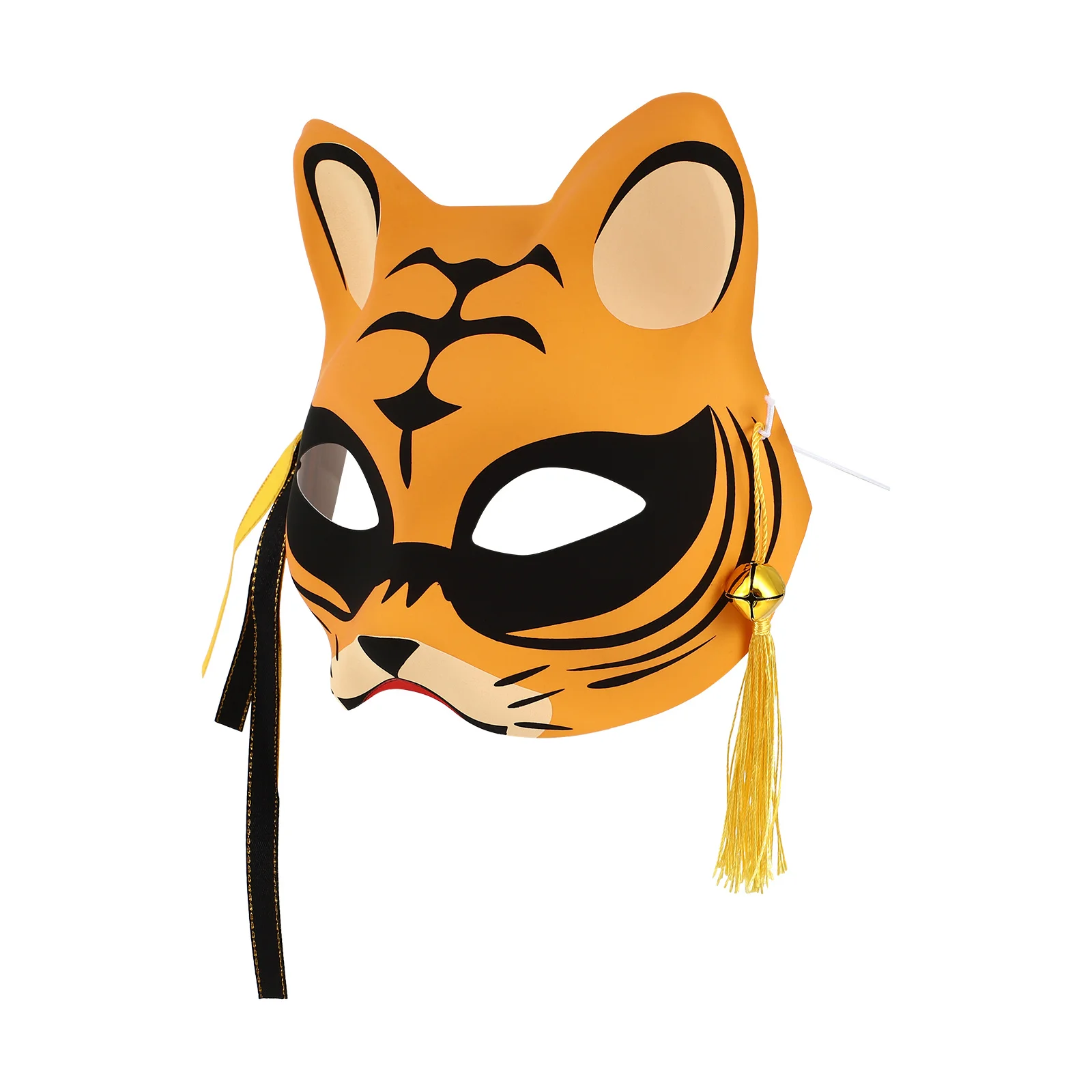 Unisex Half Face Tiger Mask Glowing Luminous Design Party Cosplay Costume Accessory for Festive Atmosphere Enhancement