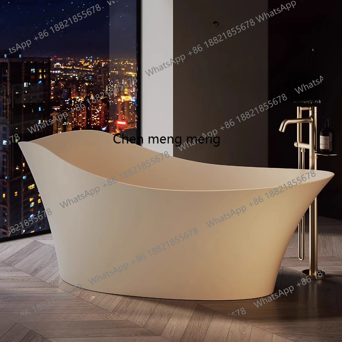 

Thickened Pure PMMA Polymer Artificial Stone Freestanding Bathtub Home B & B Art Double Bathtub