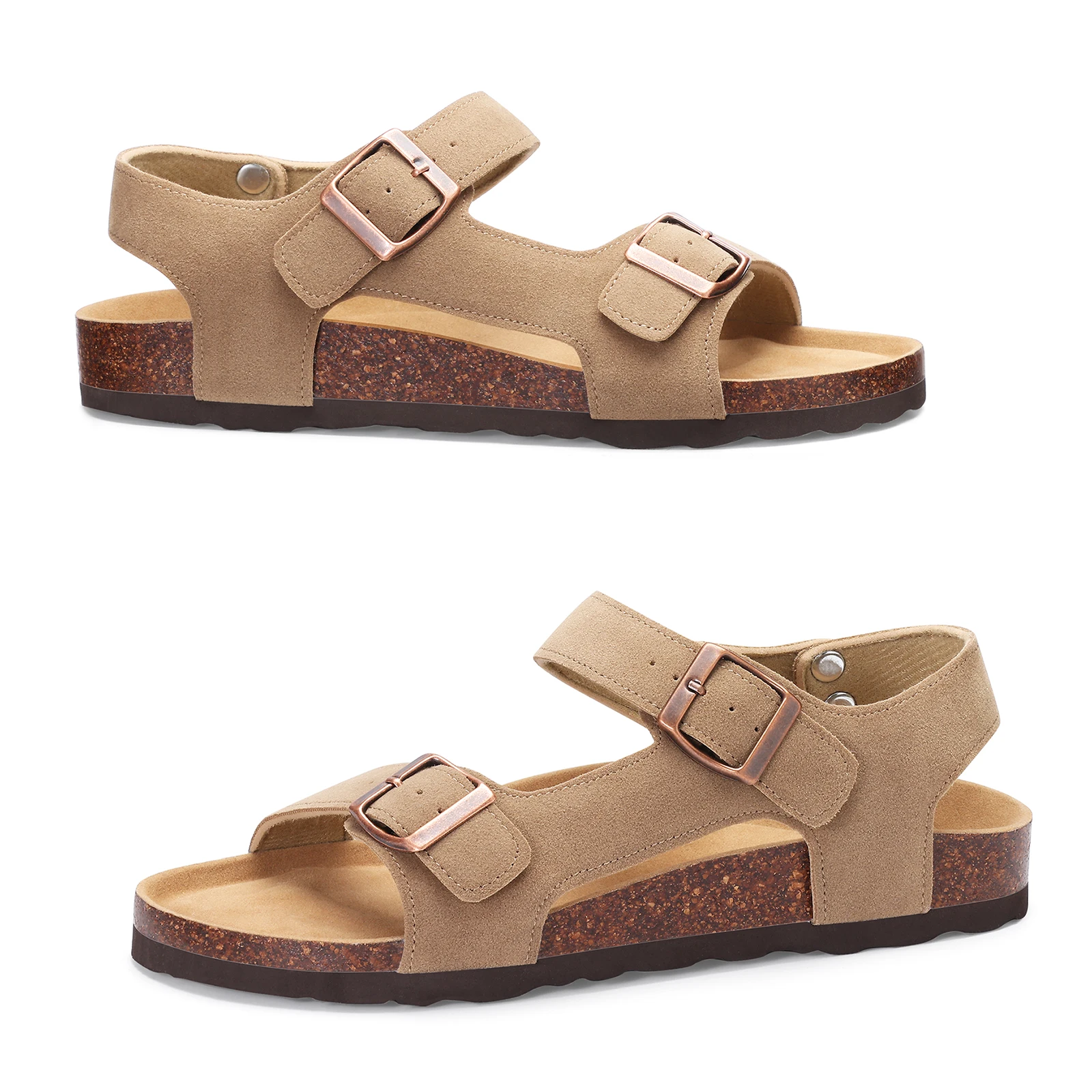 Women's Athletic Open-toe Sandals With Arch Support And Cork Insole. Comfortable, Anti-slip Flat Sandals For Summer Beach._voghion.com