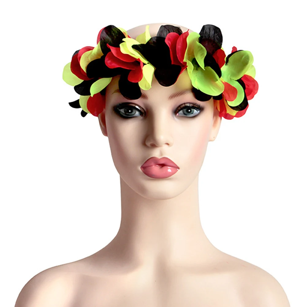 

5pcs Hair Hoops Plastic Cloth Durable Safe Lightweight Holiday Beach Wedding Photography Woman Headdress Colorful Flower Non