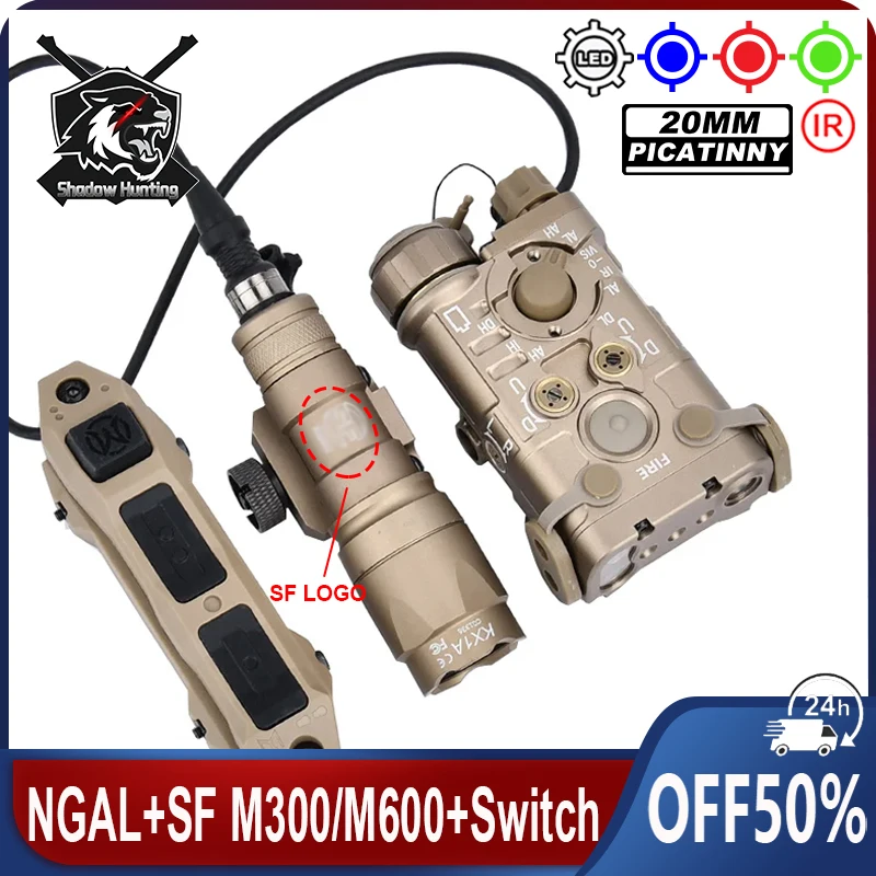 

WADSN Tactical Metal NGAL Red Green Blue Dot Indicator SF M300A M600C Dual Function Switch Airsoft Hunting Laser Fit 20 MM Rail